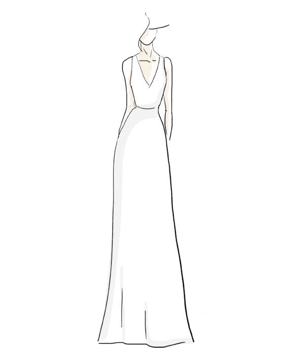 vestido novia silueta recto