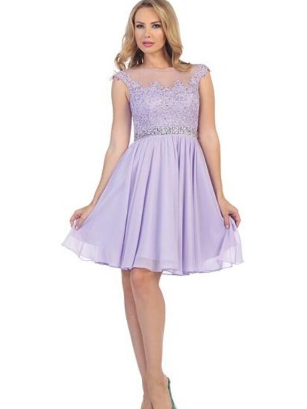 Vestido Corto de Graduación LL6027 Lavanda