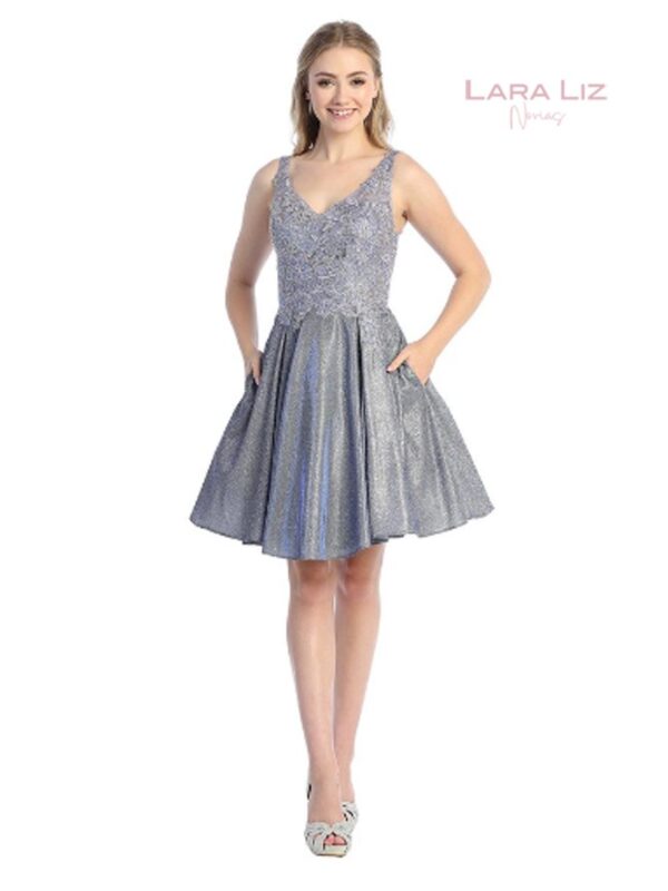 VESTIDO DE FIESTA CORTO PERIWINCKLE LL6254