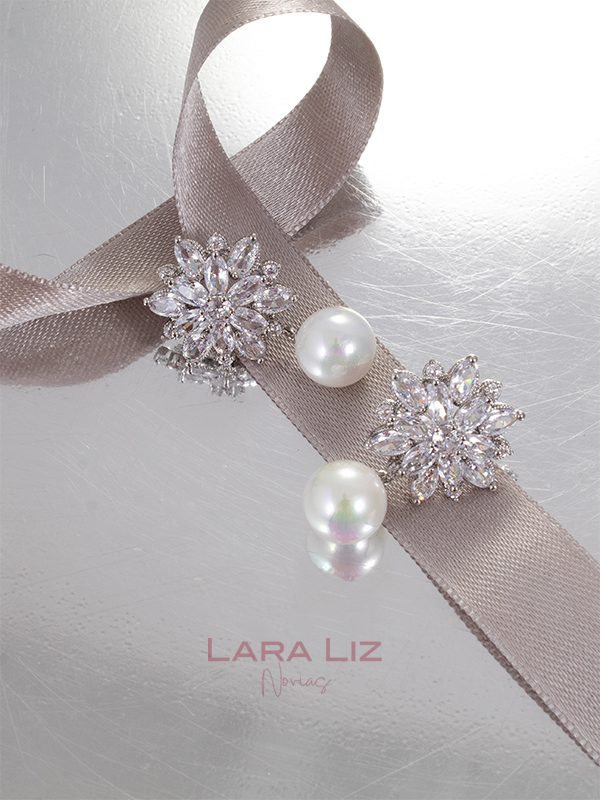 Productos 3 aretes plata perlas