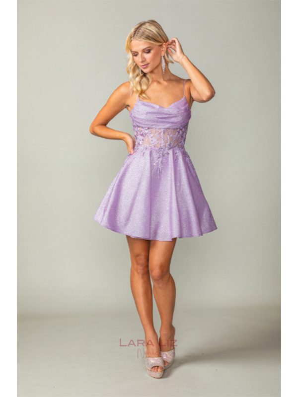 VESTIDO LILA CORTO LL3386