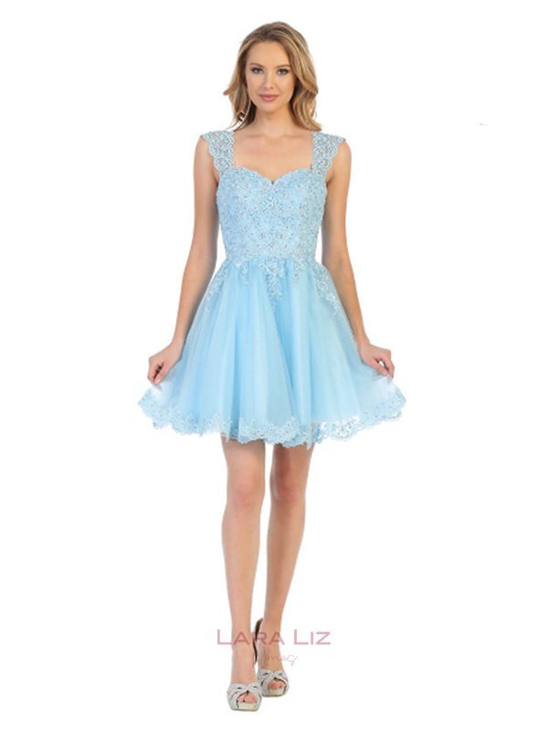 Vestido Sky Blue de Graduación de Sexto LT6240