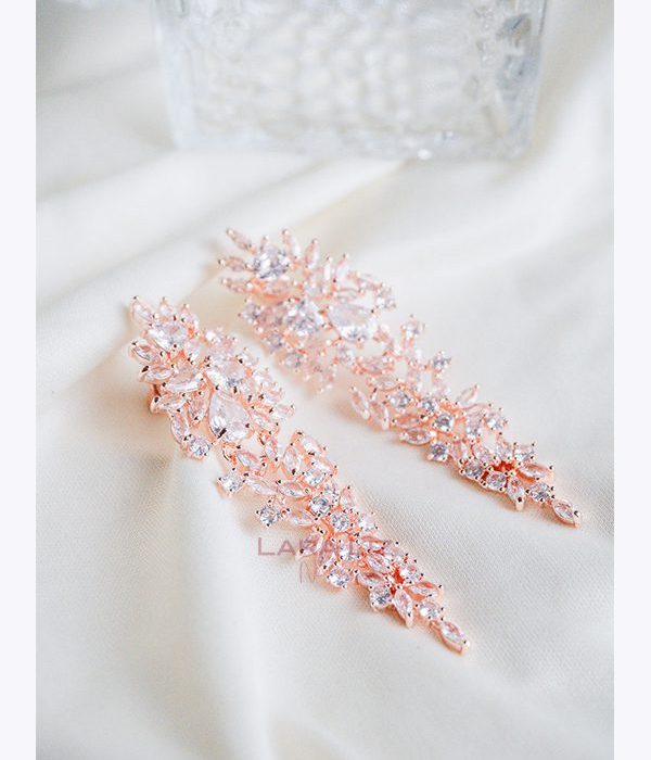 Arete Largo Rosegold Hojitas 59